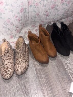 Cat & Jack Girls' Ankle Boot Trio — Leopard, Brown & Black